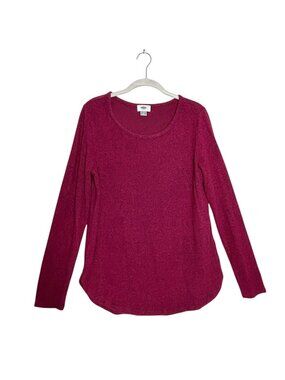 Old Navy Women's Relaxed Long Sleeve Plush Top in Cranberry - Sz M